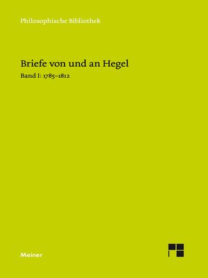 cover image of Briefe von und an Hegel. Band 1